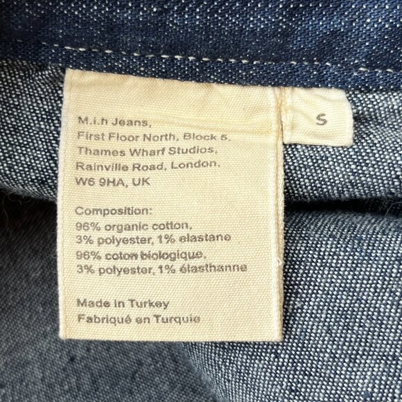 MIH JEANS CALLCOTT A LINE DENIM MIDI SKIRT WOMEN’S sz S Blue Front Buttons - Picture 6 of 9